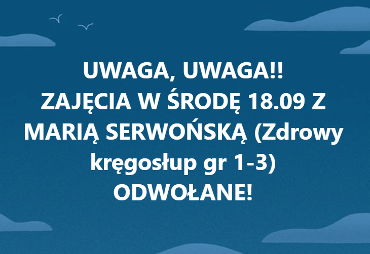 Zdjęcie do Zajęcia z Marią Serwońską w dniu 18.09.2024  - ODWOŁANE