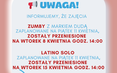 Zdjęcie do Przeniesione zajęcia z Markiem Dudą