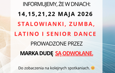 Zdjęcie do Zajęcia z Markiem Dudą odwołane!