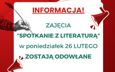 Zdjęcie do Zajęcia &quot;Spotkanie z Literaturą&quot; w dniu 26.02.2024 - ODWOŁANE