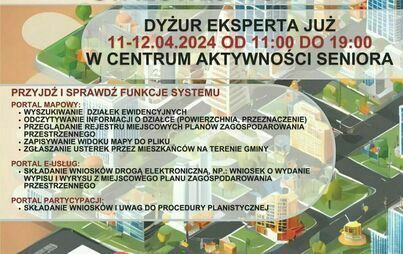 Zdjęcie do Funkcje Systemu Portal Mapowy, E-usług i Partycypacji -dyżur eksperta 11-12.04.2024 