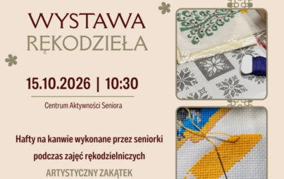Zdjęcie do &bdquo;Artystyczny zakątek&rdquo; &ndash; zapraszamy na wernisaż wystawy haftu na kanwie