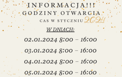 Zdjęcie do Godziny otwarcia CAS - styczeń 2024