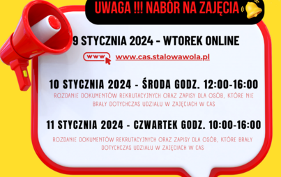 Zdjęcie do NAB&Oacute;R NA ZAJĘCIA CAS NA ROK 2024 !!!